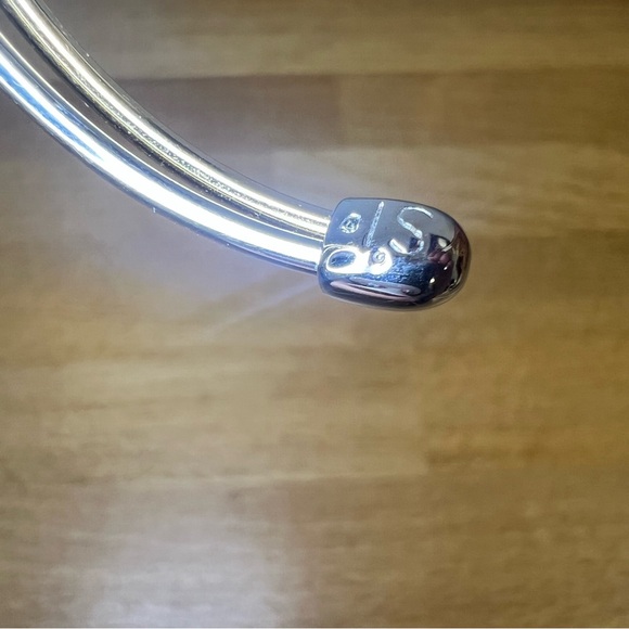 Lia Sophia mixed metal gold silver token cuff bangle bracelet rigid twist dainty - Picture 4 of 4